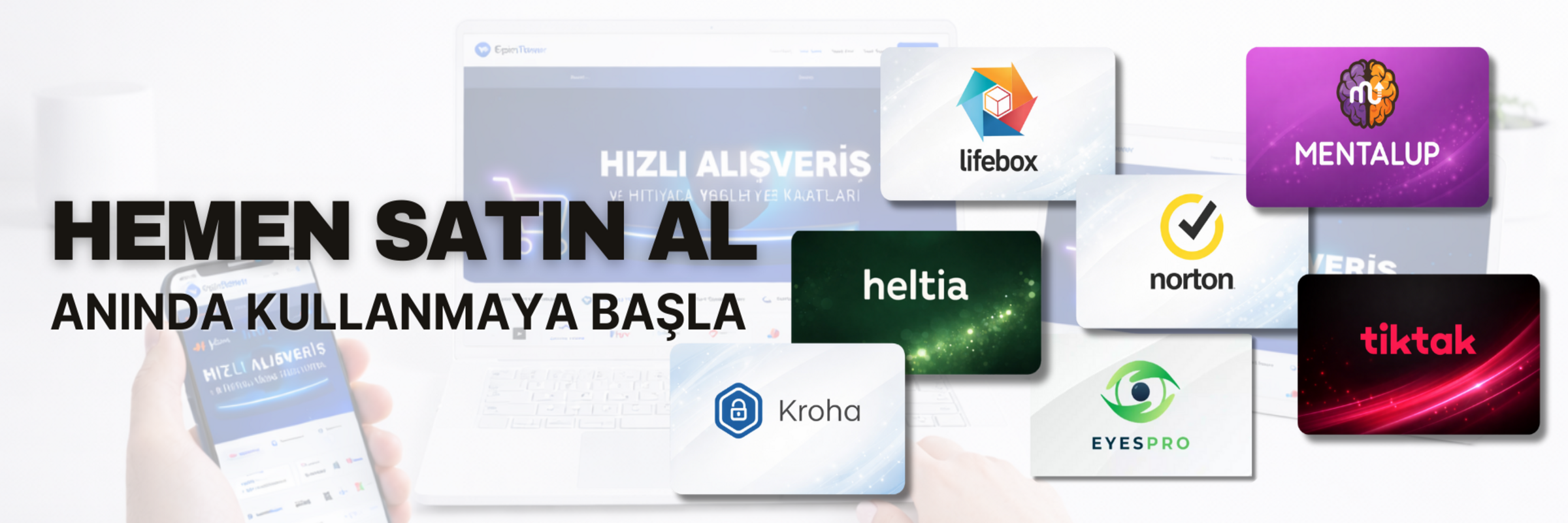 Hizmet Hediye Kartları I Tiktak, Eyespro, Heltia, Lifebox...
